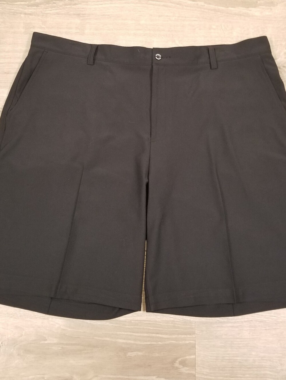 Dunning Shorts Mens 42 Black Golf Performance Stretch Flat Front Chino Pockets